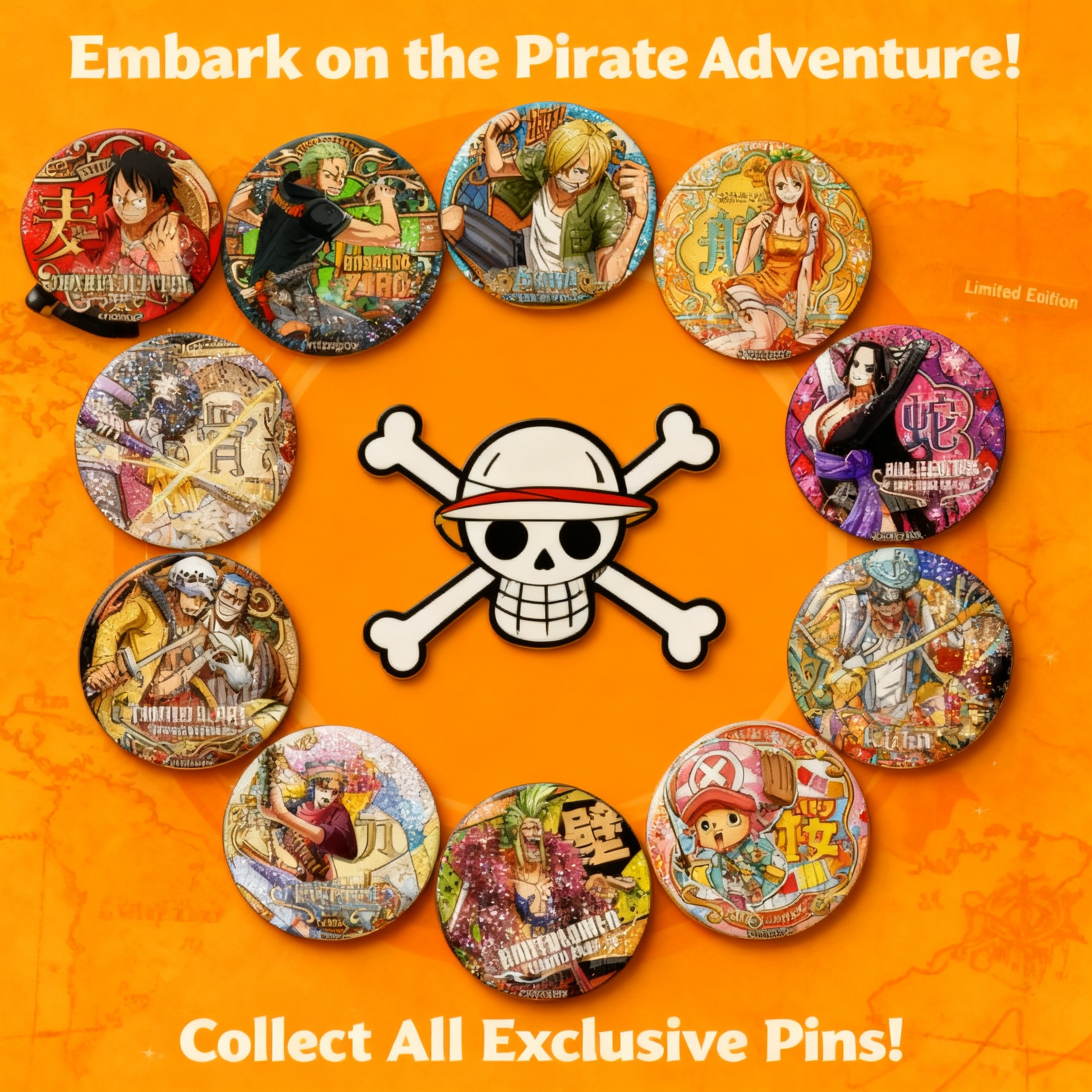 Anime Merchandise Business - Lencana Anime One Piece Luffy Baki