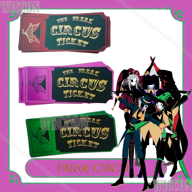 Anime Merchandise Women - Kartu Tiket Freak Circus Merah Hijau