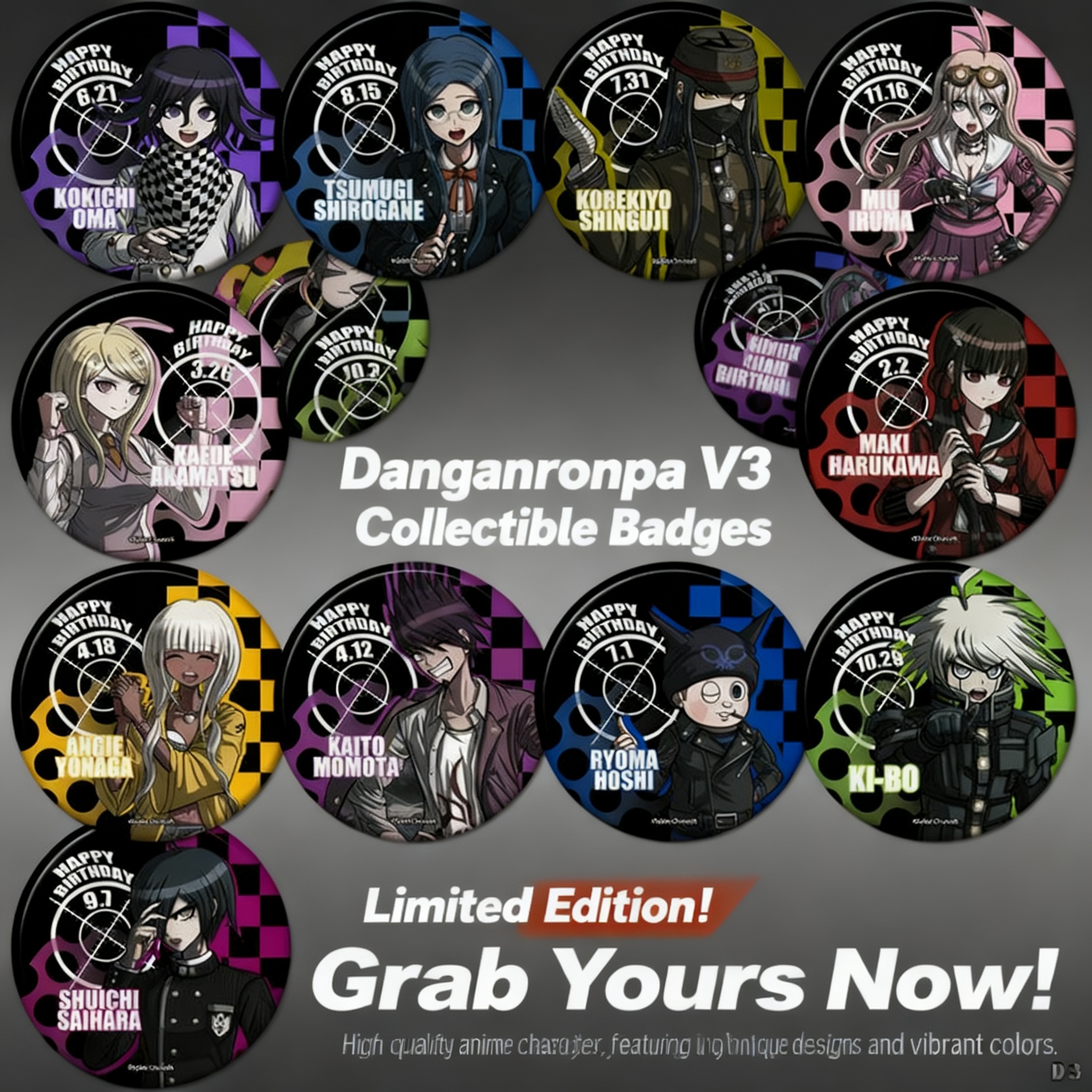 Anime Cosplay Merchandise - Danganronpa V3 Kokichi Ouma Cosplay Badge