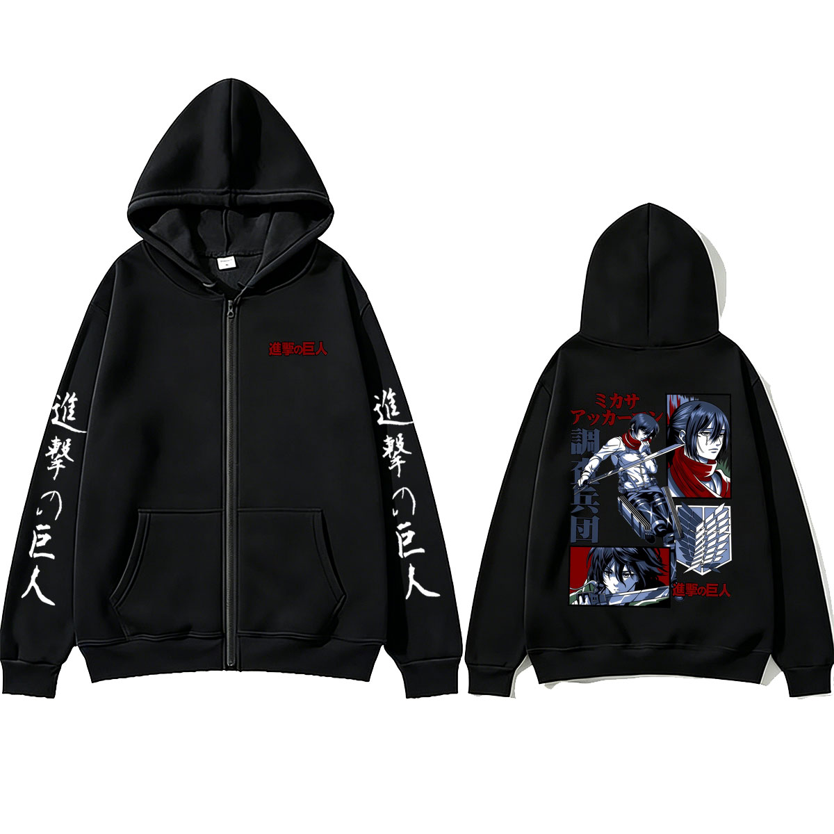 Hoodie Zipper Anime Attack on  - Anime Merch Hoodie ulasan dan harga