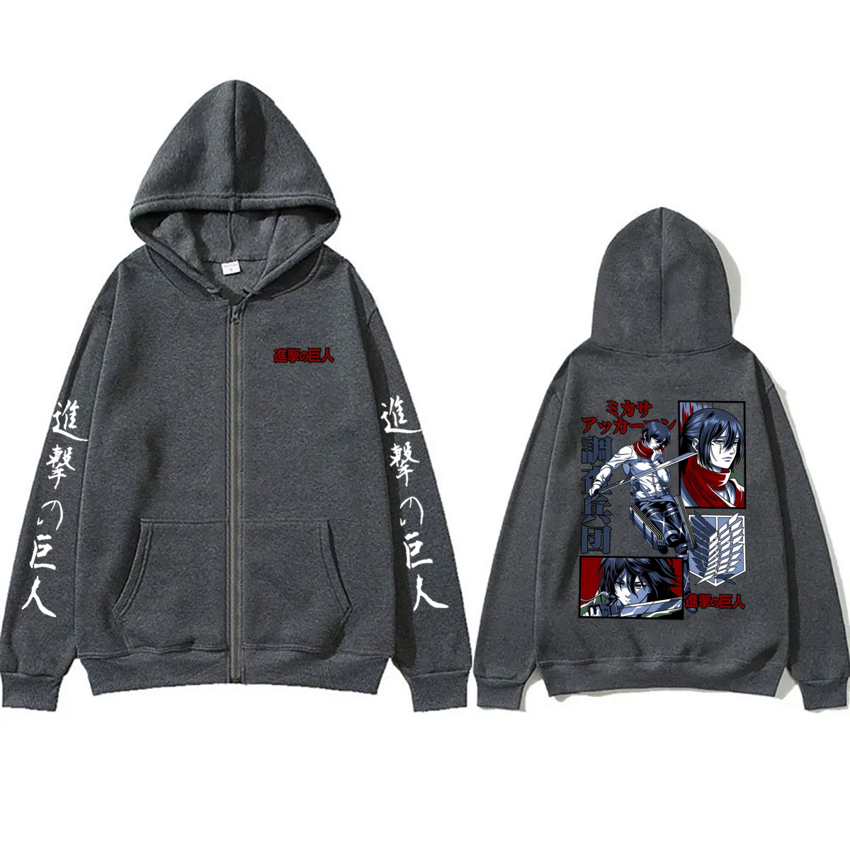 Hoodie Zipper Anime Attack on  - Anime Merch Hoodie ulasan dan harga