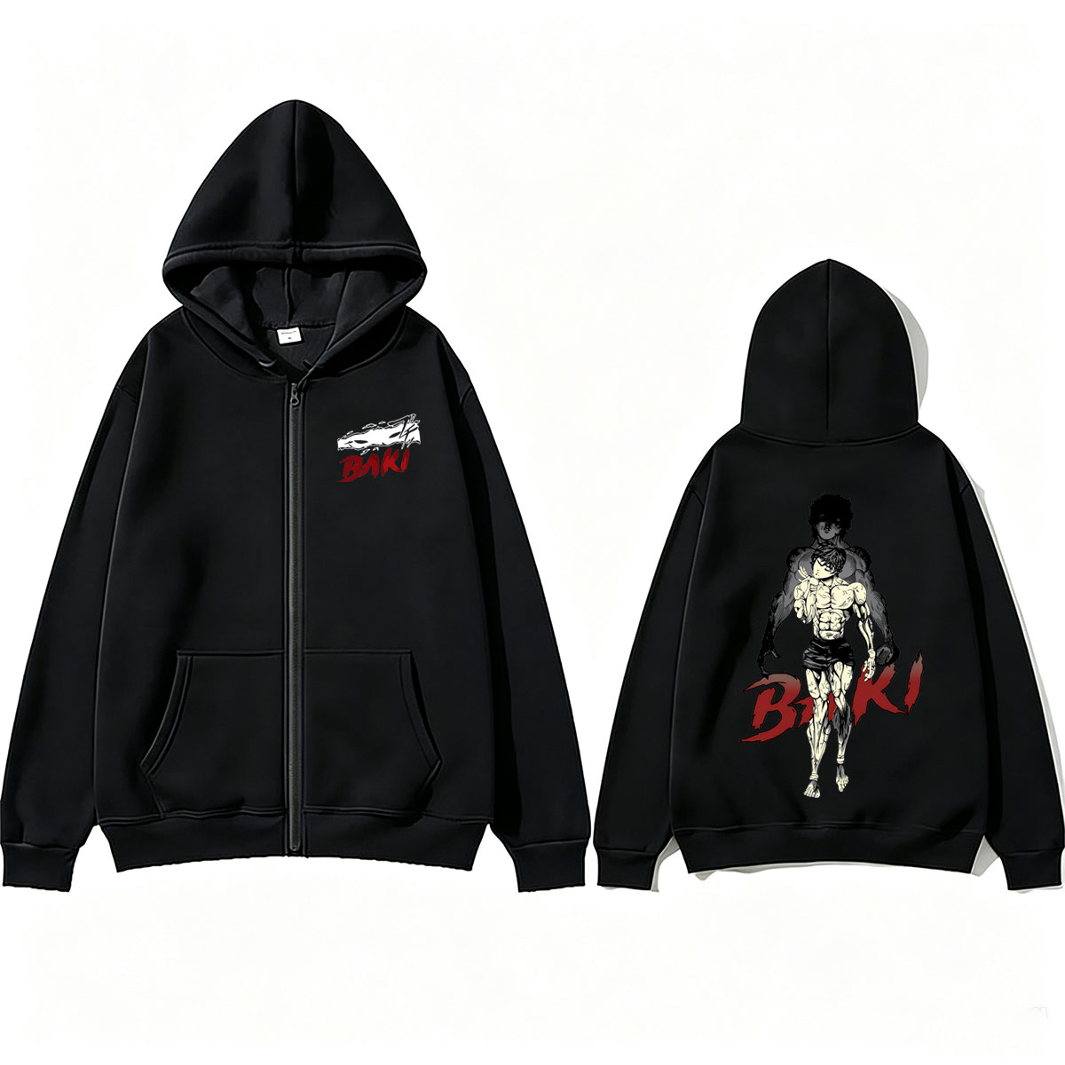 Hoodie Zipper Anime Baki The G - Anime Merch Hoodie ulasan dan harga